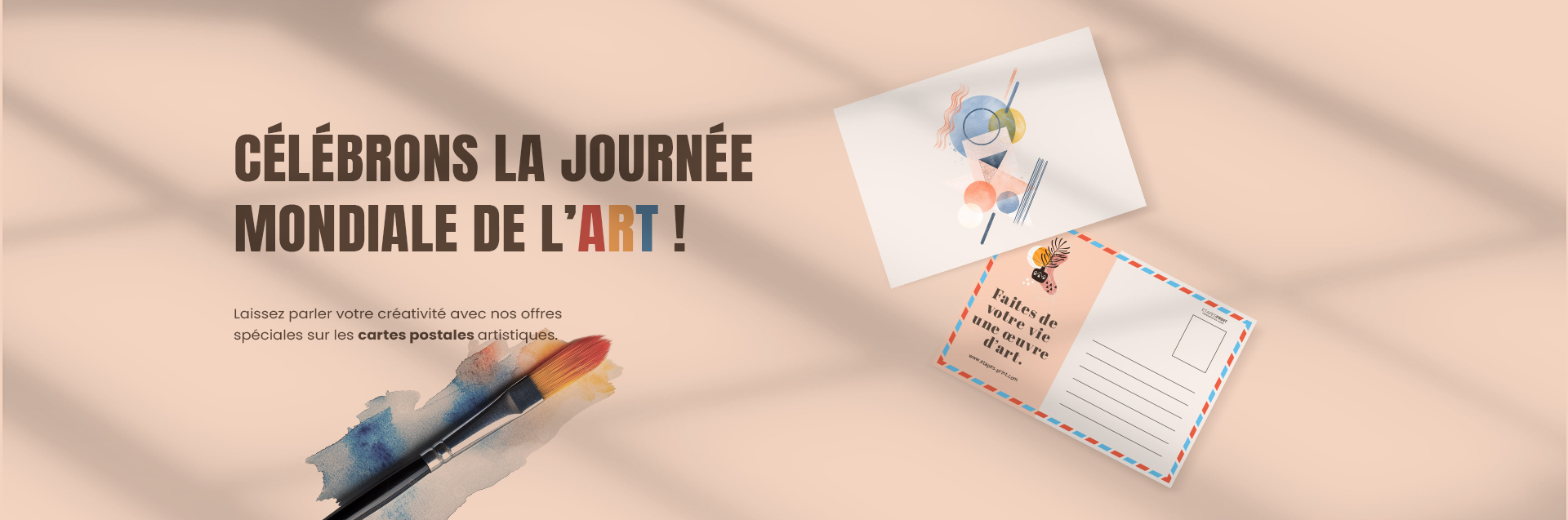 Carte postale – web Bannières sur la journée de l'art