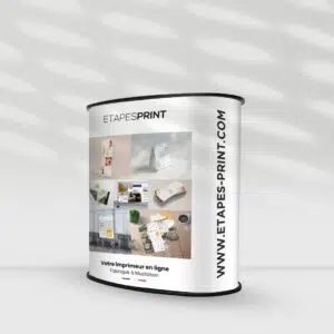 Comptoir d’accueil portable courbe – Modèle Deluxe