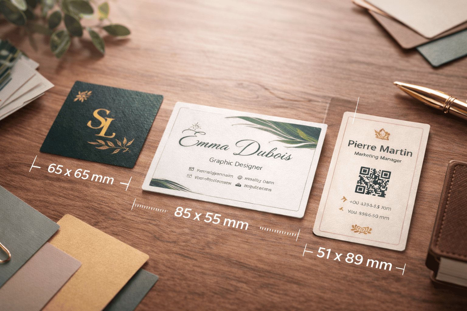 Carte de visites dimensions