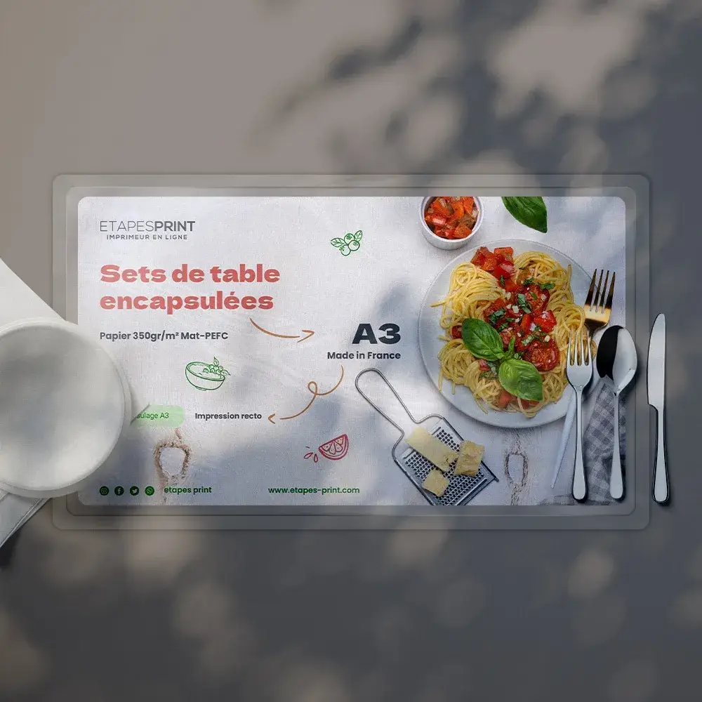 Sets de table encapsulés A3